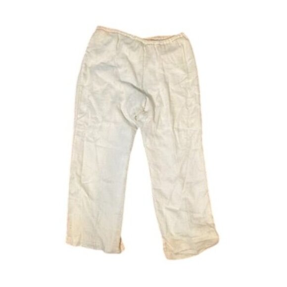 Lafayette 148 Linen Pants Size 14 | Ivory Ombre Hem Coastal Grandma Resortwear - Picture 5 of 6